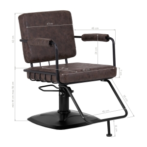 Gabbiano fotel fryzjerski Katania Loft Old Leather ciemny brąz (147875)