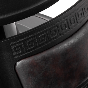 Gabbiano fotel barberski President brązowy z czarną ramą (152034)