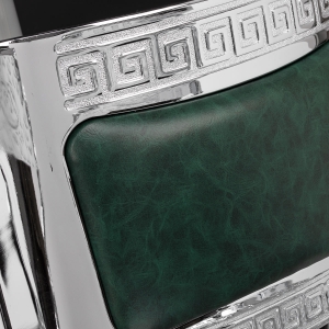 Gabbiano fotel barberski President Zielony z chromowaną ramą (153446)