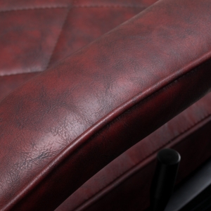 Hair System fotel barberski BM88066B bordowy czarna rama  (154181)