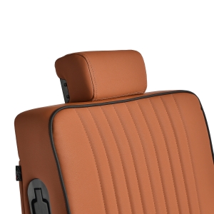 Gabbiano Fotel barberski Levi brązowy z czarną ramą bez przeszycia z tyłu  (154191)