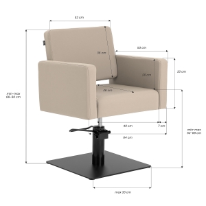 Gabbiano fotel fryzjerski Vitoria szarobeżowy (154195)