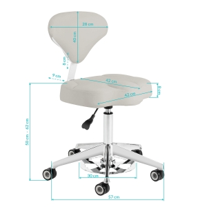 Taboret kosmetyczny Azzurro 156-F bump-up szary  (155915)