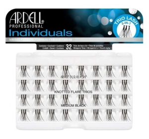 ARDELL LASHES INDIVIDUALS MEDIUM BLACK TRIOS SZTUCZNE POTRÓJNE ŚREDNIE KĘPKI RZĘS Z WIĘZEŁKAMI  32szt