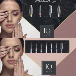 IQ NAILS ZESTAW FREZÓW DO USUWANIA SKÓREK I STYLIZACJI - HYBRYDA, ŻEL, AKRYL - NIEZBĘDNIK STYLISTKI 2 (IQN SET 2)