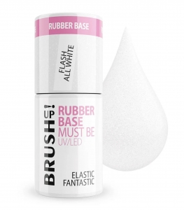 BRUSH UP! BAZA HYBRYDOWA DO PAZNOKCI RUBBER BASE ELASTIC FANTASTIC FLASH ALL WHITE 5G