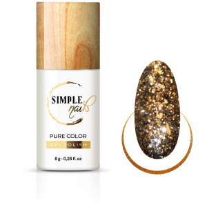 SIMPLE NAILS UV/LED GEL POLISH PURE COLOR LAKIER HYBRYDOWY SPARKLING GOLD