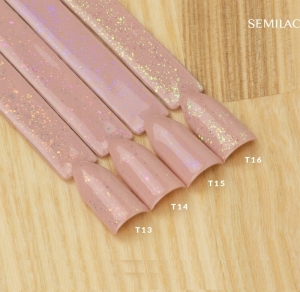 SEMILAC TOP COAT NO WIPE BLINKING GOLD FLAKES UV LED T13 - 7ml