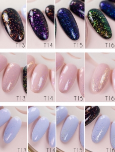 SEMILAC TOP COAT NO WIPE BLINKING VIOLET & ROSE FLAKES UV LED T14 - 7ml