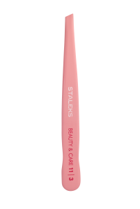 STALEKS BEAUTY & CARE EYEBROW TWEEZERS 11/3 PINK PĘSETA DO BRWI RÓŻOWA TBC-11/3