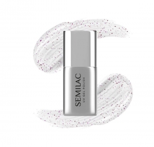 SEMILAC TOP COAT NO WIPE BLINKING VIOLET & ROSE FLAKES UV LED T14 - 7ml